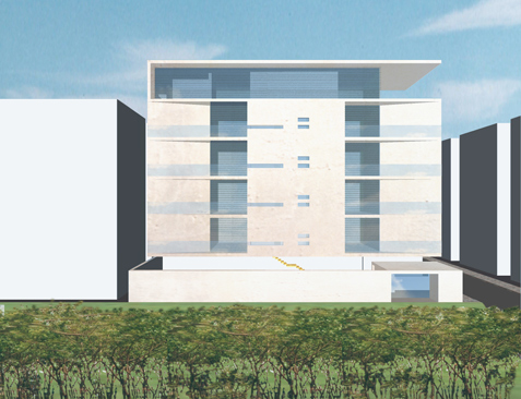 mehrfamilienhaus 50-50, ansicht sued