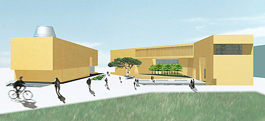 wettbewerb archaeologisches zentrum mainz, ostperspektive