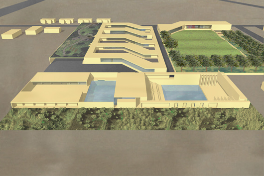 tagore einstein center, vogelperspektive von vorn