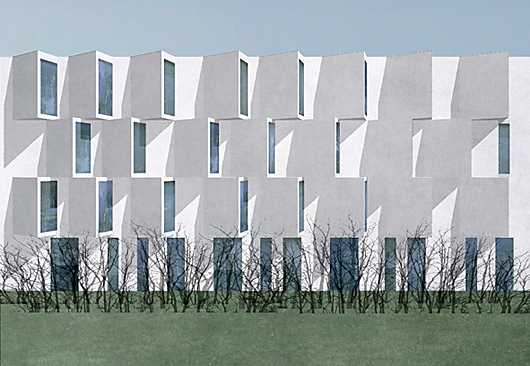 wohnungsbau fairfax mews, nordansicht